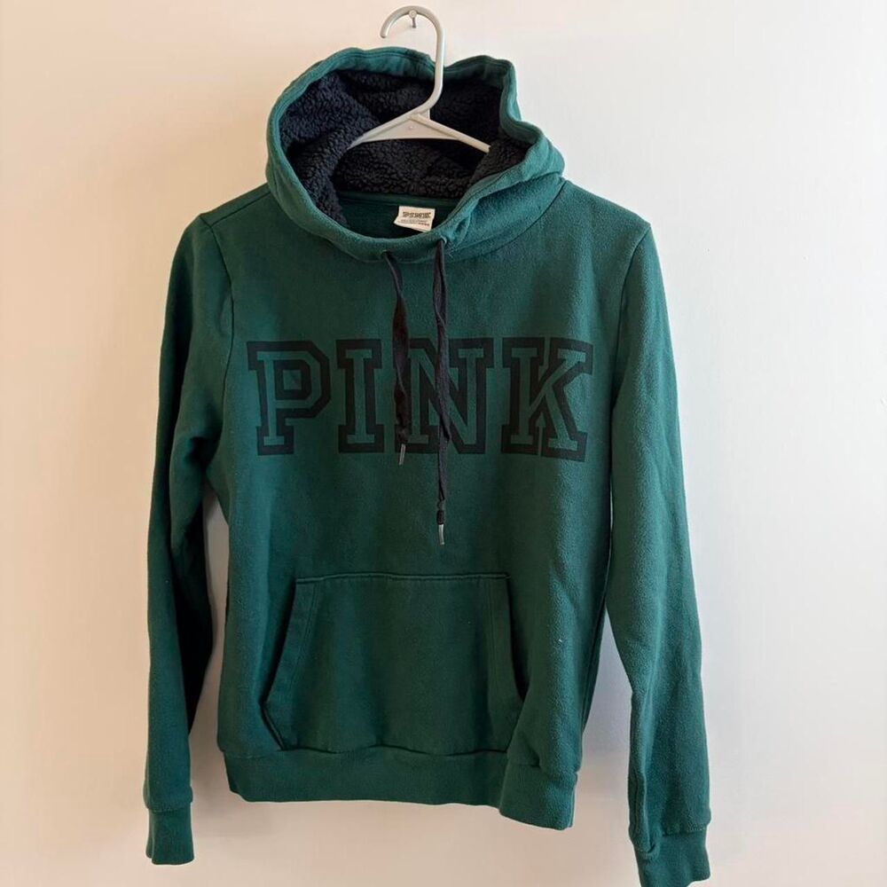 Victoria secret pink Women's Green Hoodie, fleece, fall, winter, school